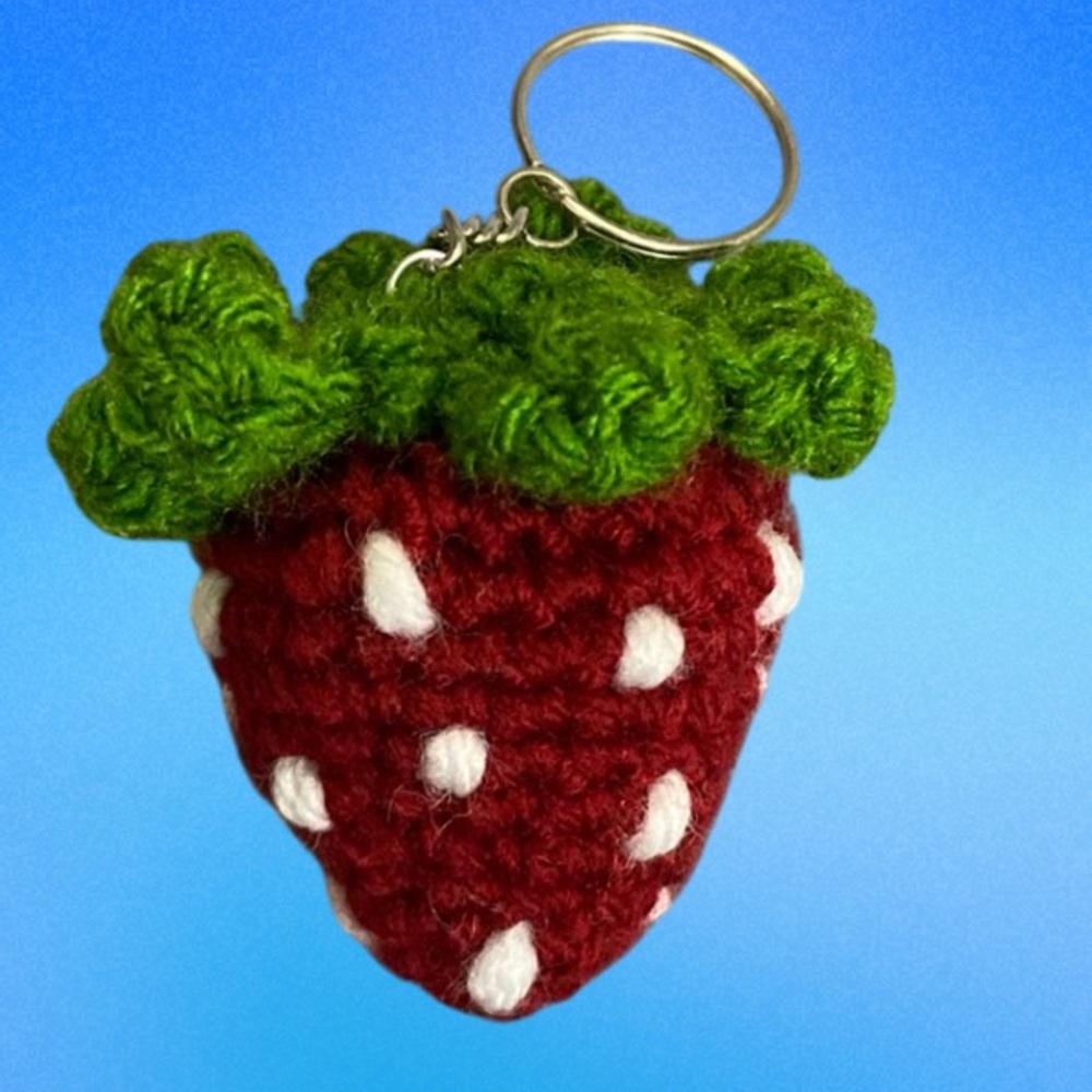 Handcrafted Strawberry Keychain
